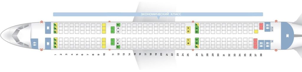 Лучшие места в салоне Airbus A321 Уральских авиалиний