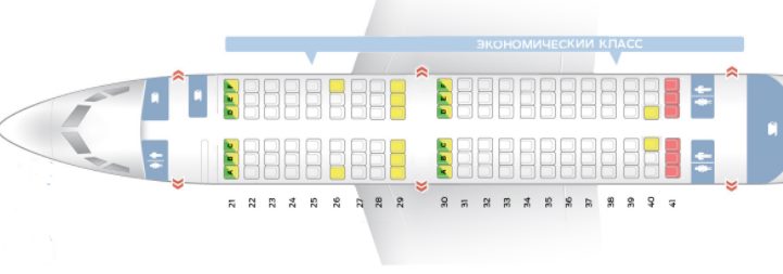 Схема салона самолетов Нордавиа